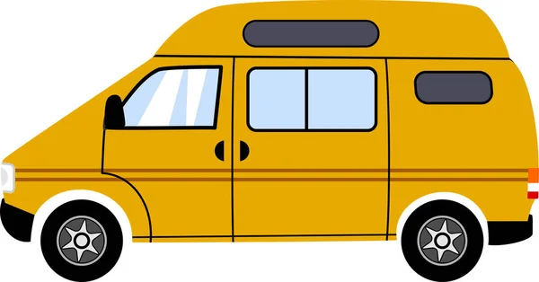 Simple Yellow Touring Camper Van — стоковое фото