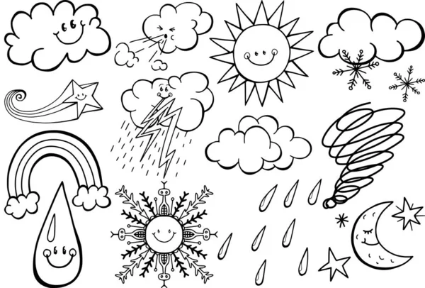 Cartoon Weather Climate Doodles