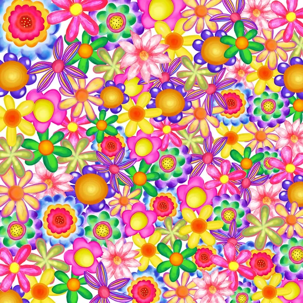 Vibrant Watercolor Floral Daisy Garden — ストック写真