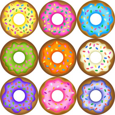 Tatlı serpilmiş çok lezzetli buzlu çörekler.