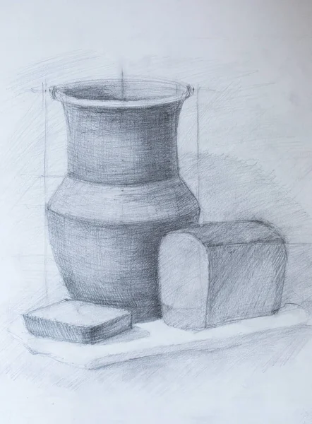 Still life, pencil drawing — Stock Photo, Image