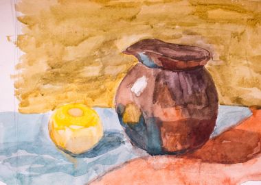 Natürmort, suluboya resim çizme