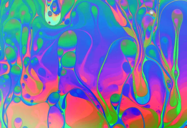 Psychédélique multicolore bulle de savon abstrait — Photo
