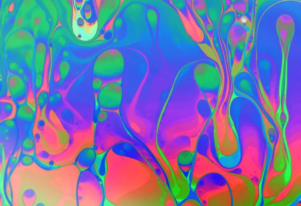 Psychedelic multicolored soap bubble abstract