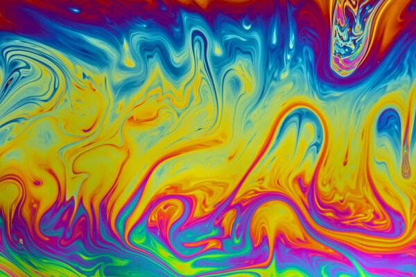 Psychedelic multicolored soap bubble abstract