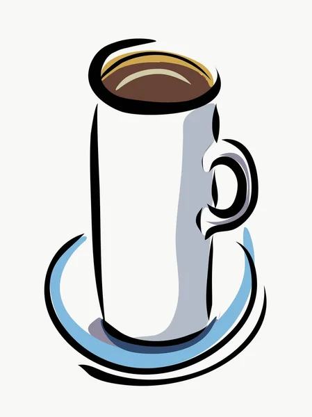 Bir fincan kahve bir plaka üzerinde