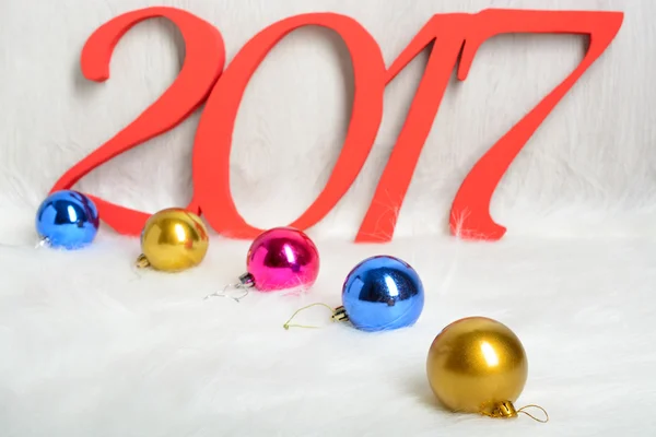 Sayı 2017 ve Noel oyuncaklar — Stok fotoğraf