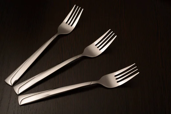 Três garfos de metal — Fotografia de Stock