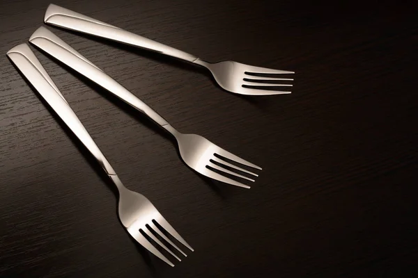Three metal forks — Stock Photo, Image