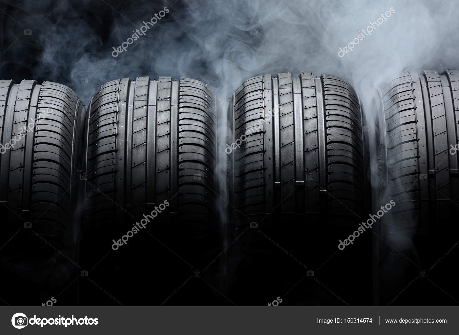 Car tires and smoke on black background Stock Photo by ©RamiF 150314574