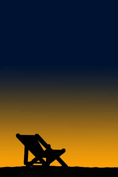 Die Silhouette einer Liege vor dem Hintergrund des Sonnenaufgangs — Stockfoto