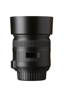 Beyaz bir arka plan üzerinde lens