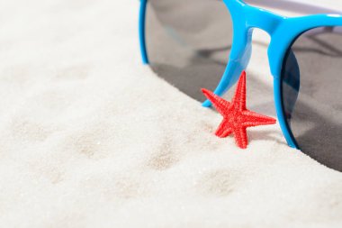 Güneş gözlüğü ve küçük deniz yıldızı