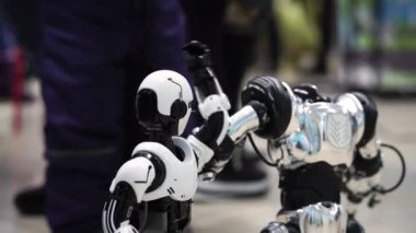 Almetyevsk, Rusya - 18 Ocak 2020: Robotların Sergilenmesi.