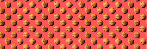 Baloncesto bolas patrón sin costura sobre fondo azul pastel . —  Fotos de Stock