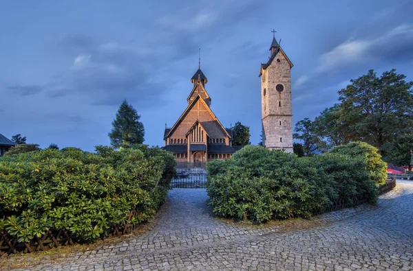 Historische houten tempel Wang in Karpacz in Polen. — Stockfoto