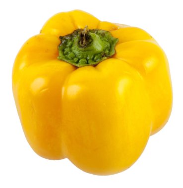 Beyaz arka planda sarı biberler