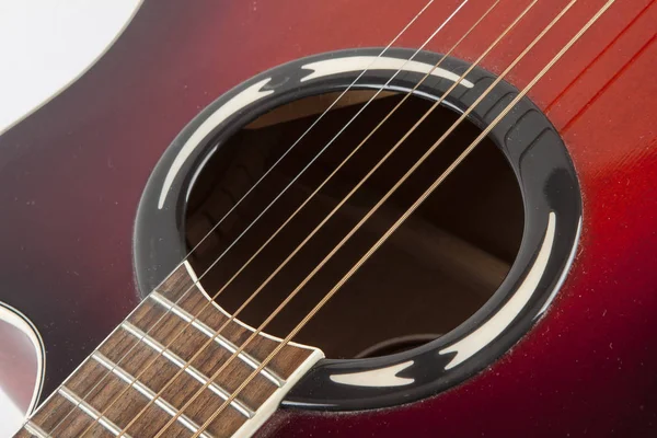 白を基調としたアコースティックギター — ストック写真