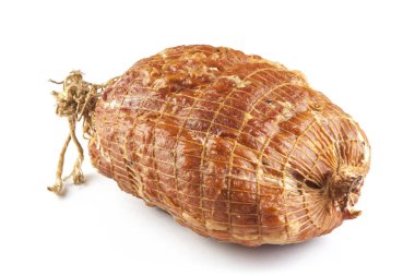beyaz zemin üzerine jambon füme