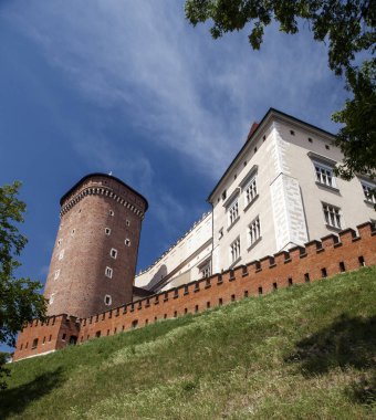 Polonya Wawel Castle. Polonya'nın ilk başkenti Cracow.