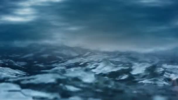 自然の海の波、クローズ アップのアニメーションの日の出 — ストック動画