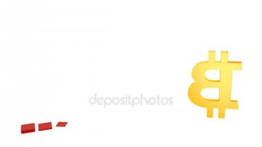 2017 yılında büyüme bitcoin güzel 3d kırmızı grafiği