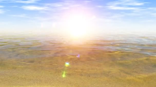 Vlny na pobřeží na slunečný den detail — Stock video