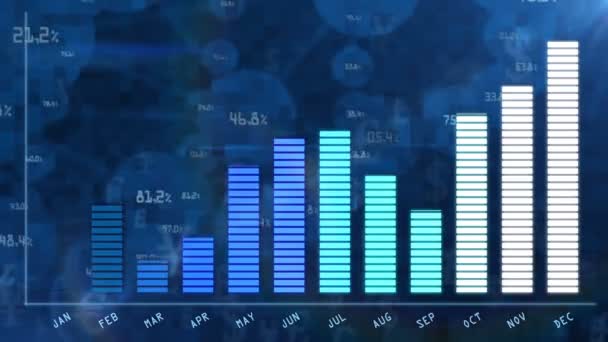 Gráfico de crecimiento del negocio azul para informe anual — Vídeos de Stock