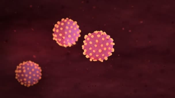 Le cellule coronavirus 3d si muovono nel vaso del corpo umano — Video Stock