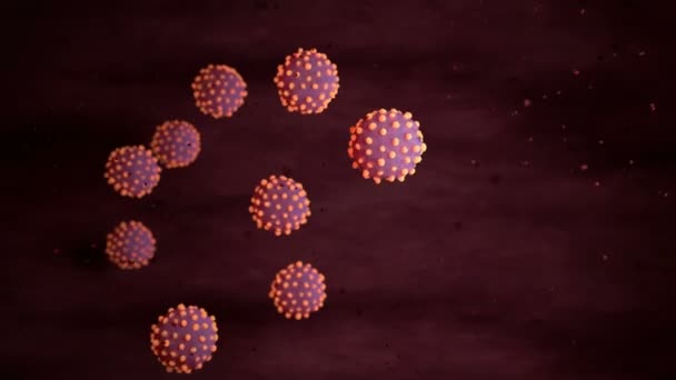 3D koronavirové buňky se pohybují v lidském těle cévy — Stock video