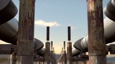 İki petrol ve doğal gaz boru hattı arasında.