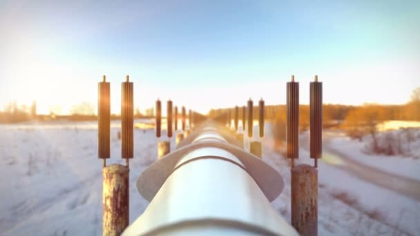 Industrial view above oil and natural gas pipeline — Stock Video