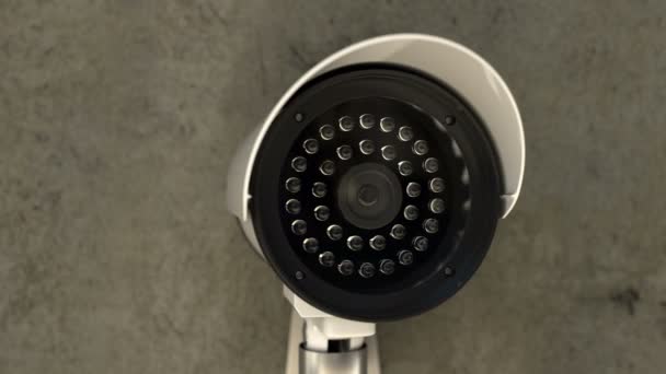 Security CCTV camera rotates and scanning area for surveillance purposes — Stock Video