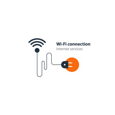 Wi-Fi connection concept, wireless internet access clipart