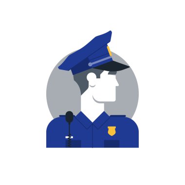 Polis memuru yan görünüm, baş açık