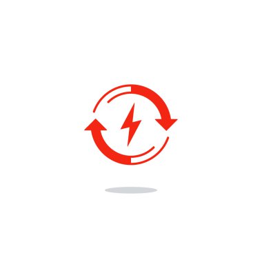 Elektrik şarj konsepti, oto akü simgesi, enerji verimliliği