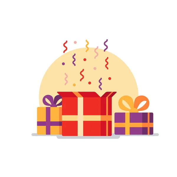 Caja de regalo abierta, concepto sorpresa — Vector de stock