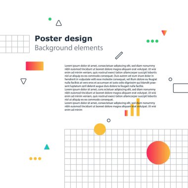 Poster tasarım şablonu, geometrik şekiller degrade, vektör en az arka plan