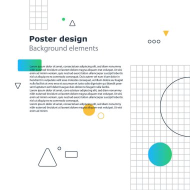 Poster tasarım şablonu, geometrik şekiller degrade, vektör en az arka plan