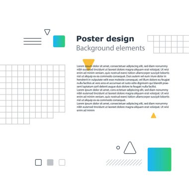 Poster tasarım şablonu, geometrik şekiller degrade, vektör en az arka plan