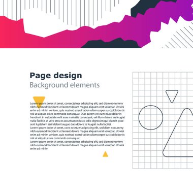 Poster tasarım şablonu, geometrik şekiller degrade, vektör en az arka plan