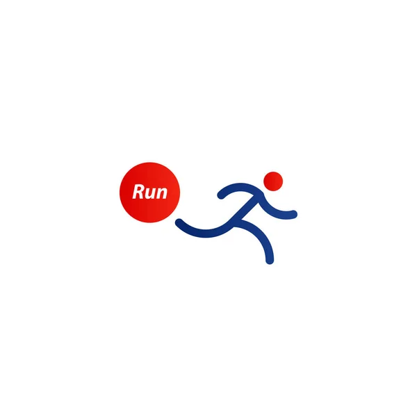 Logo para correr, icono del evento deportivo — Vector de stock
