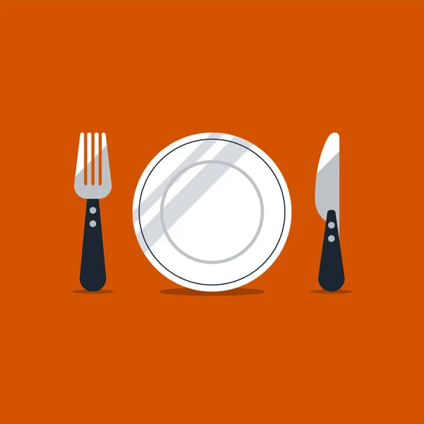 キッチン付きのロゴ、ナイフとフォークの項目 — ストックベクタ