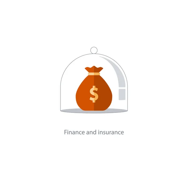 Gestion financière des assurances, plan budgétaire, fonds de pension, épargne retraite — Image vectorielle