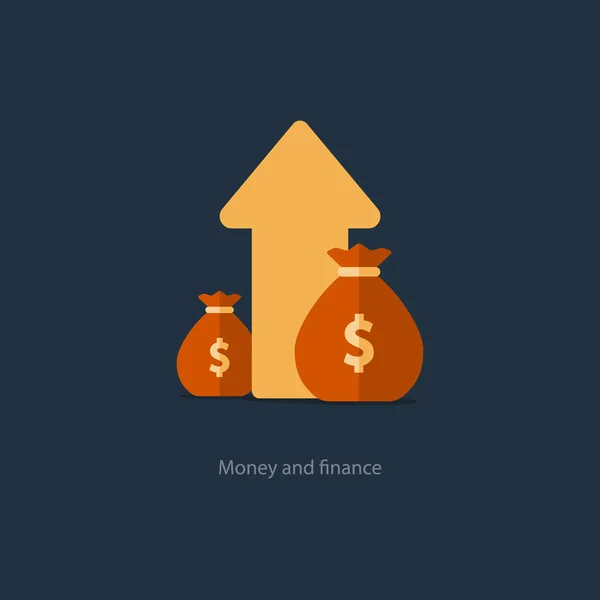 Οικονομικών και διαχείρισης επενδύσεων, οικονομικό σχεδιασμό, τόκους, έσοδα — Διανυσματικό Αρχείο