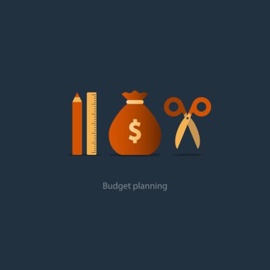 Makas, finansal bilgi kalemi ve cetvel, Para Fonu kullanımı bütçe kesmek