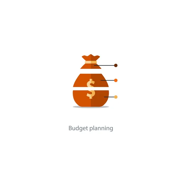 Budget cut structure, investment plan, financial portfolio, money management — Stock Vector