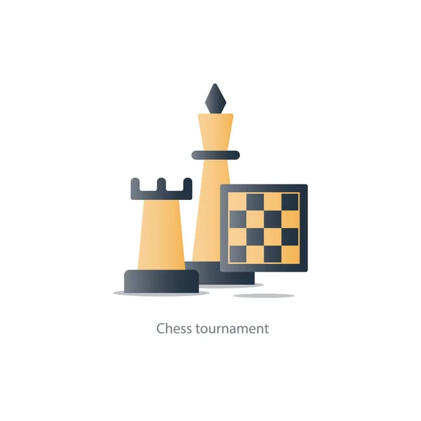 Chess debut, tournament event, chess club, strategy concept — Stock Vector