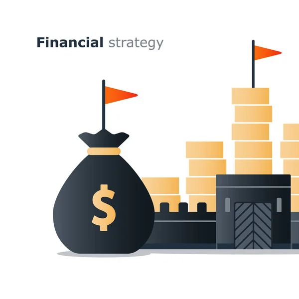 金融稳定概念、 预算编制和管理，强劲的经济 — 图库矢量图片