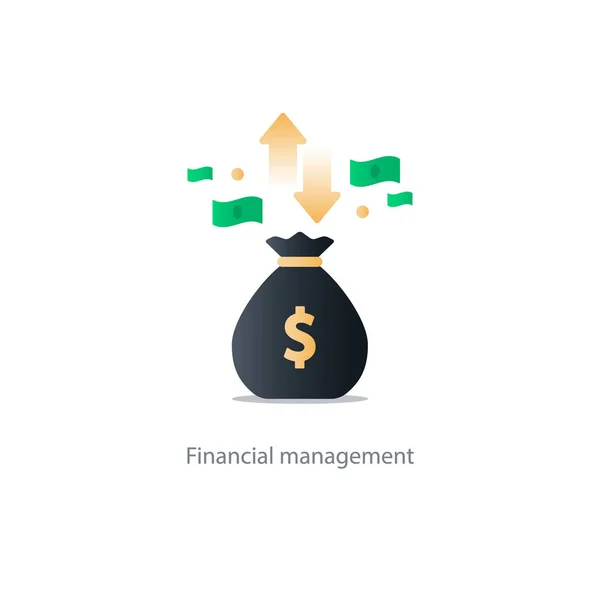 财务和投资管理，预算计划，复利，收入 — 图库矢量图片